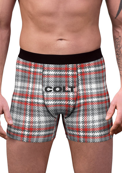 COLT Logo Grey Plaid Boxer Briefs